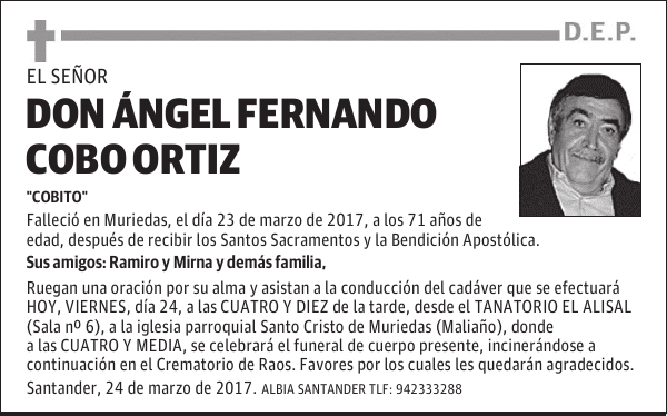 DON ÁNGEL FERNANDO COBO ORTIZ