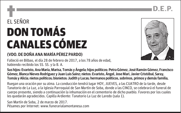 DON TOMÁS CANALES CÓMEZ