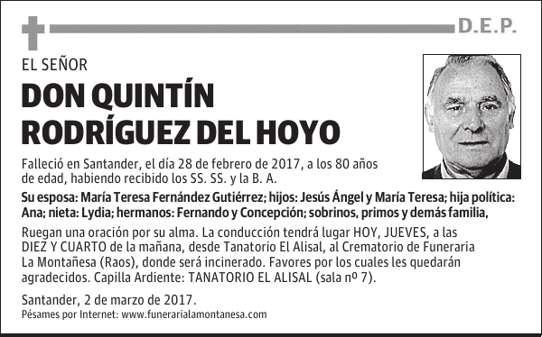 DON QUINTÍN RODRÍGUEZ DEL HOYO