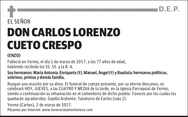 DON CARLOS LORENZO CUETO CRESPO
