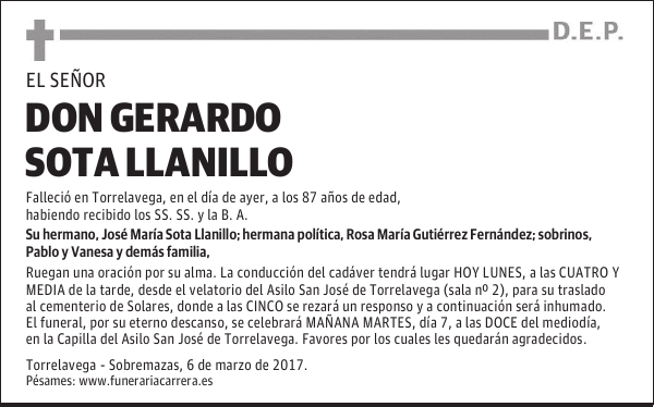 DON GERARDO SOTA LLANILLO