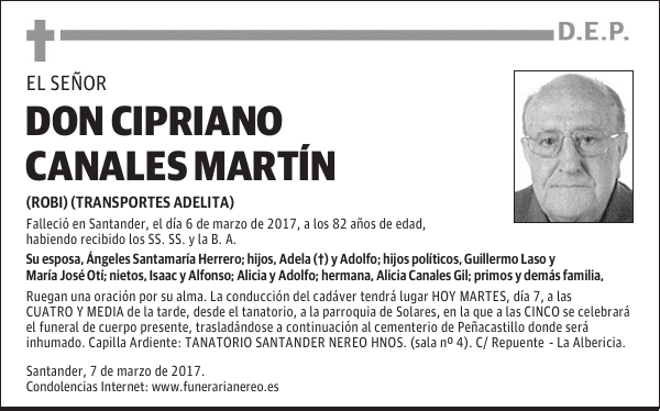 DON CIPRIANO CANALES MARTÍN