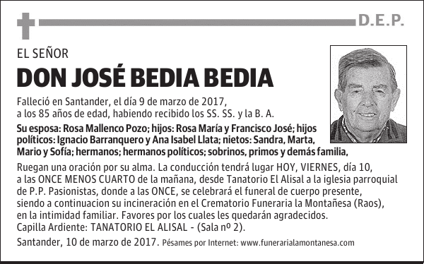 DON JOSE BEDIA BEDIA