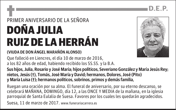 DOÑA JULIA RUIZ DE LA HERRÁN
