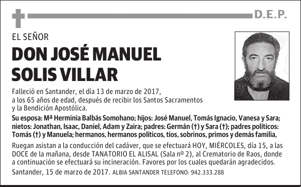 DON JOSÉ MANUEL SOLIS VILLAR
