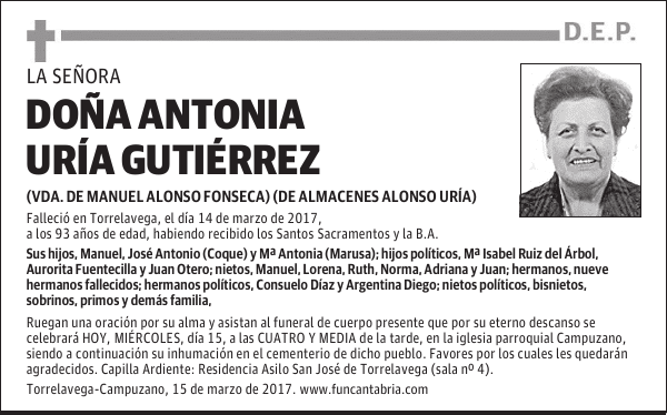 Doña Antonia Uría Gutiérrez