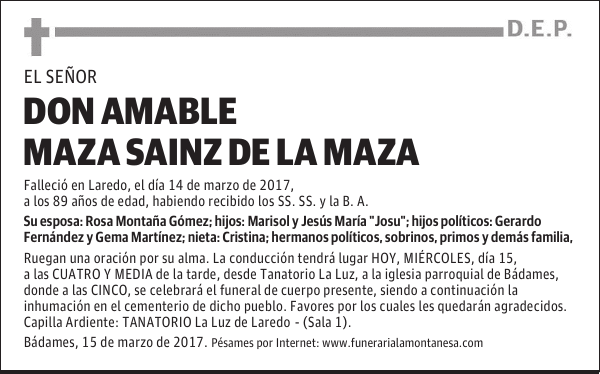 DON AMABLE MAZA SAINZ DE LA MAZA