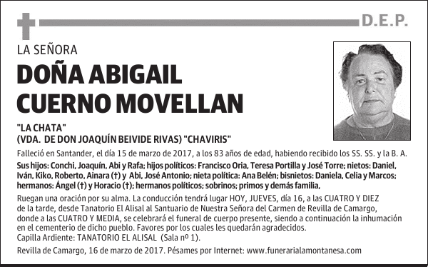 DOÑA ABIGAIL CUERNO MOVELLAN