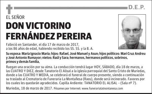 DON VICTORINO FERNÁNDEZ PEREIRA