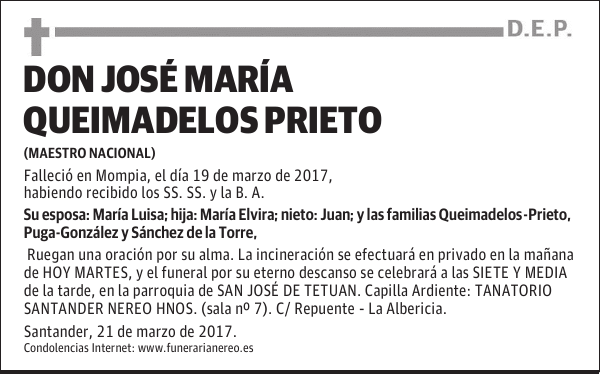 DON JOSÉ MARÍA QUEIMADELOS PRIETO