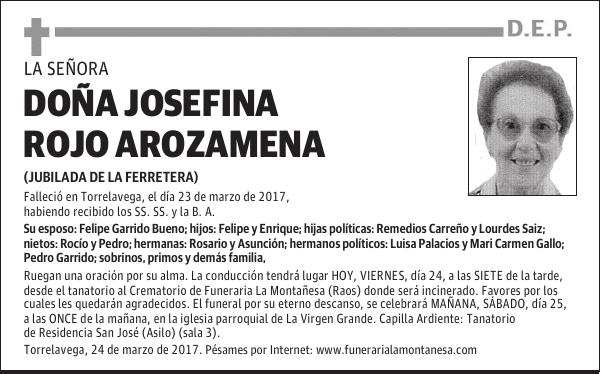 DOÑA JOSEFINA ROJO AROZAMENA