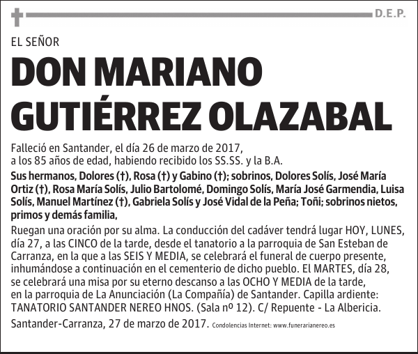 DON MARIANO GUTIERREZ OLAZABAL
