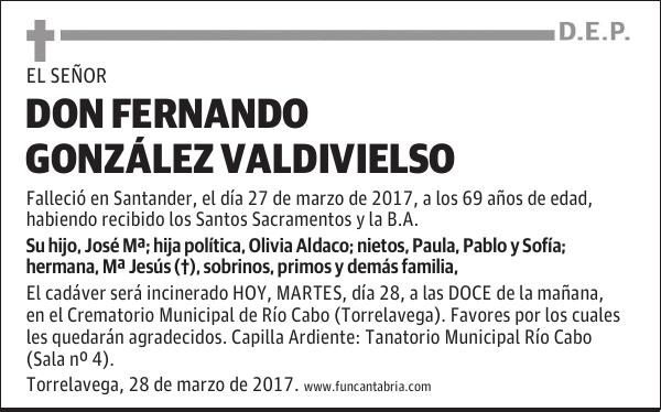 Don Fernando González Valdivielso