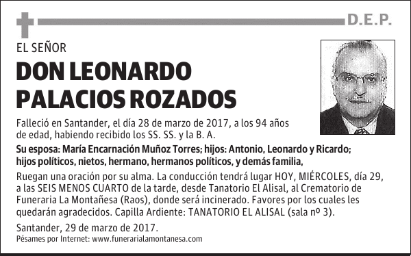 DON LEONARDO PALACIOS ROZADOS