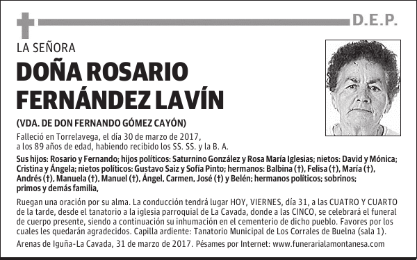 DOÑA ROSARIO FERNÁNDEZ LAVÍN