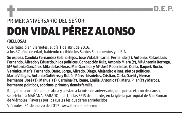 Don Vidal Pérez Alonso