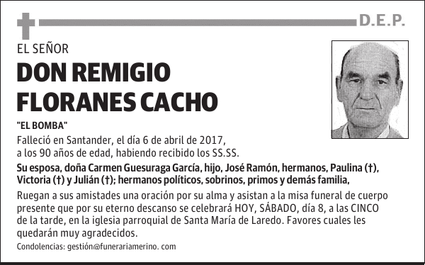 D. Remigio Florones Cacho