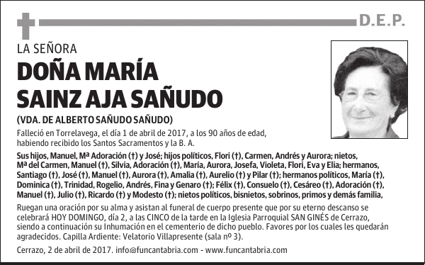 DOÑA MARÍA SAINZ AJA SAÑUDO