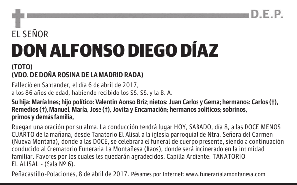 DON ALFONSO DIEGO DIAZ