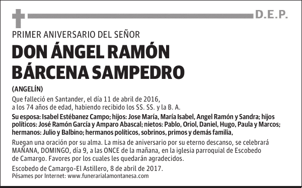 DON ÁNGEL RAMÓN BARCENA SAMPEDRO
