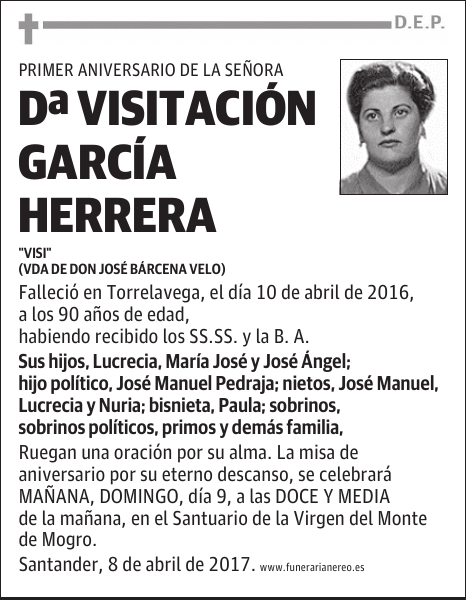 DOÑA VISITACION GARCIA HERRERA