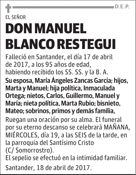 DON MANUEL BLANCO RESTEGUI