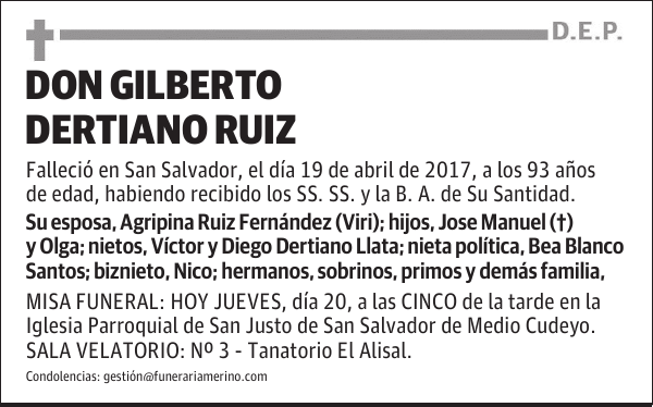 DON GILBERTO DERTIANO RUIZ