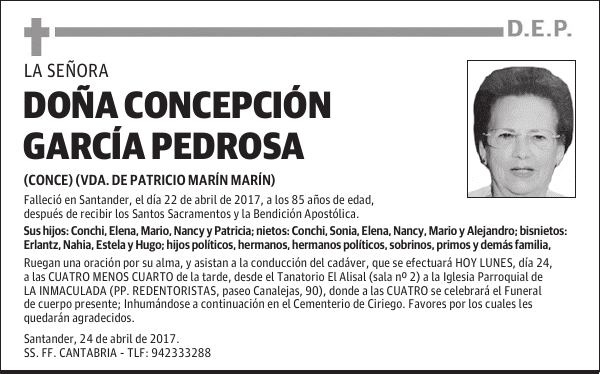 DOÑA CONCEPCIÓN GARCÍA PEDROSA