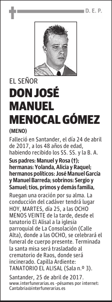 D. JOSÉ MANUEL MENOCAL GÓMEZ