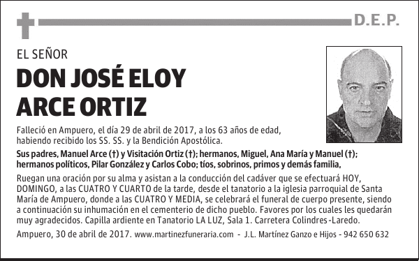 D. JOSÉ ELOY ARCE ORTIZ