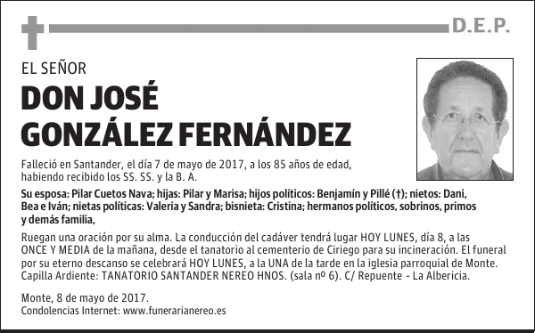 DON JOSÉ GONZÁLEZ FERNÁNDEZ