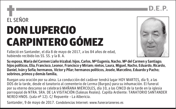 DON LUPERCIO CARPINTERO GÓMEZ