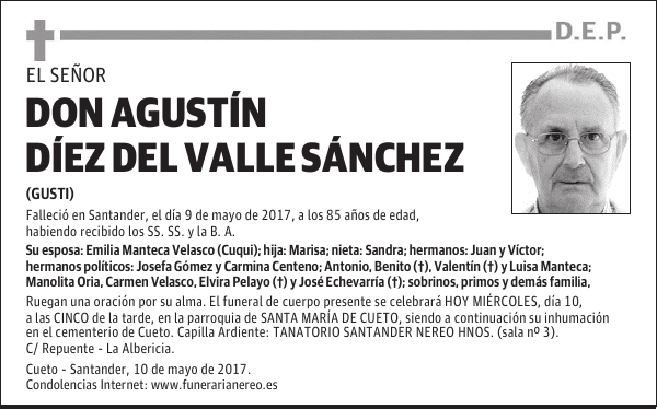 DON AGUSTÍN DÍEZ DEL VALLE SÁNCHEZ