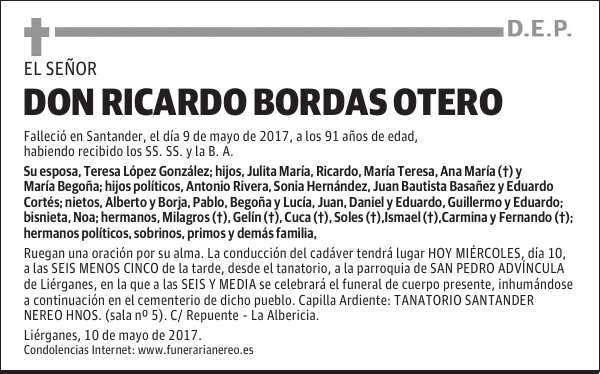 DON RICARDO BORDAS OTERO