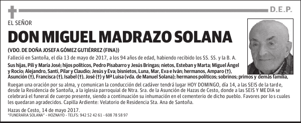 DON MIGUEL MADRAZO SOLANA