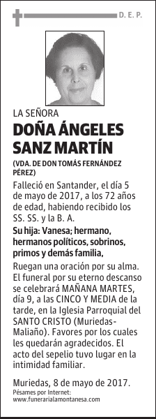 DOÑA ÁNGELES SANZ MARTÍN