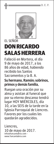 DON RICARDO SALAS HERRERA