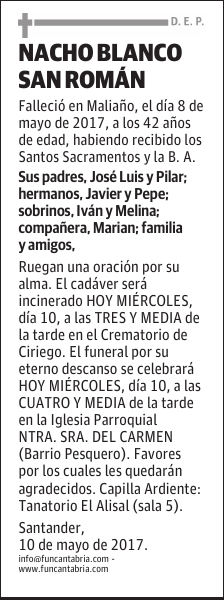 NACHO BLANCO SAN ROMÁN
