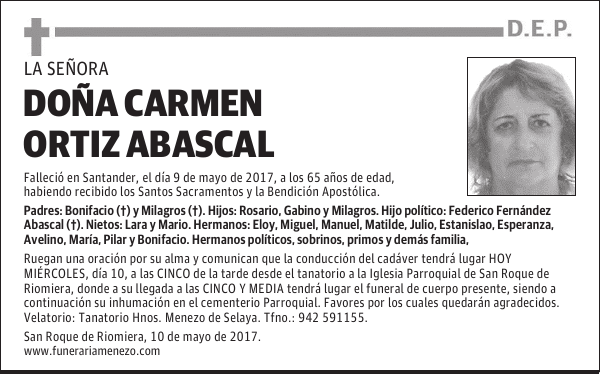 DOÑA CARMEN ORTIZ ABASCAL