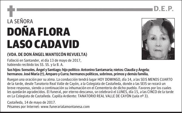 DOÑA FLORA LASO CADAVID