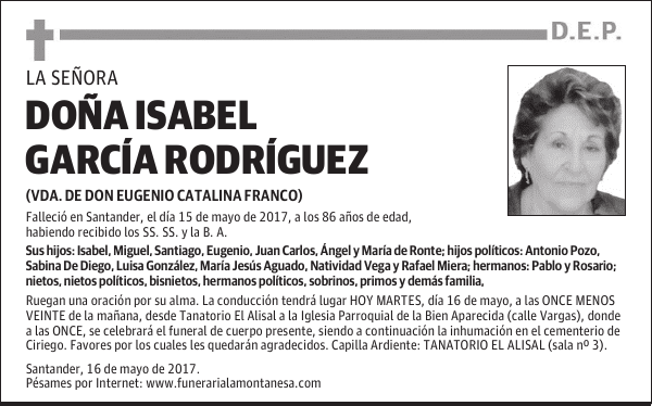 DOÑA ISABEL GARCÍA RODRÍGUEZ