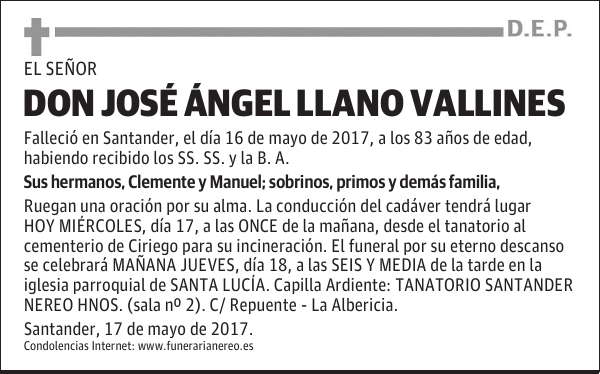 DON JOSÉ ÁNGEL LLANO VALLINES