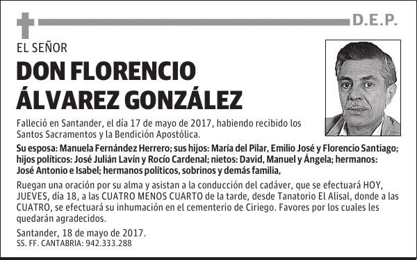 DON FLORENCIO ÁLVAREZ GONZÁLEZ