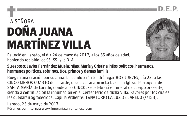 DOÑA JUANA MARTÍNEZ VILLA