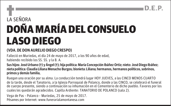 DOÑA MARÍA DEL CONSUELO LASO DIEGO