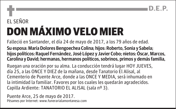 DON MÁXIMO VELO MIER