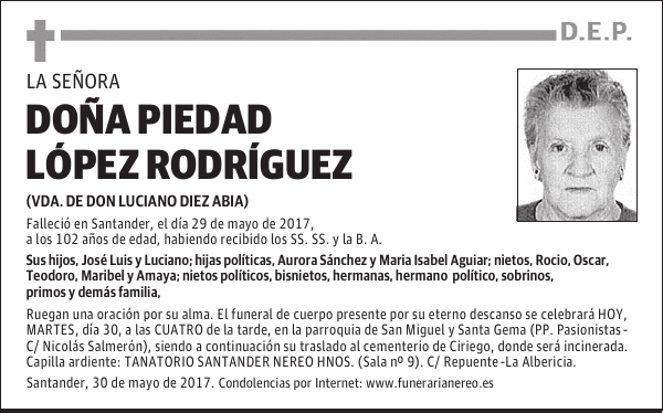 DOÑA PIEDAD LÓPEZ RODRÍGUEZ