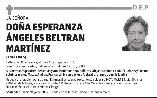 DOÑA ESPERANZA ANGELES BELTRAN MARTINEZ