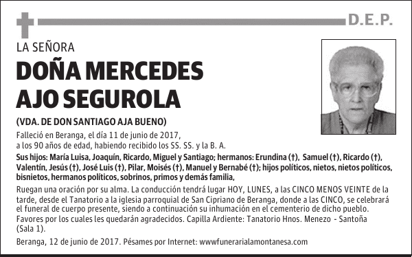 DOÑA MERCEDES AJO SEGUROLA