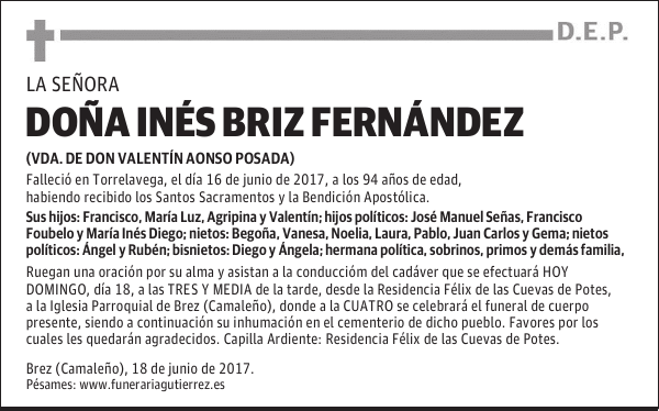 DOÑA INÉS BRIZ FERNÁNDEZ